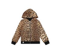 Kapuzensweatjacke PHILIPP PLEIN "Leopard", Damen, Gr. 6, braun (17, leopard), Obermaterial: 100% Baumwolle. Futter: 100% Baumwolle, Sweatjacken (46811735-6) 17, leopard