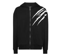 Kapuzensweatjacke PLEIN SPORT "Scratch", Jungen, Gr. XL, schwarz (02, schwarz), Obermaterial: 13% Polyester, 87% Baumwolle, Sweatjacken (14251605-XL) 02, schwarz