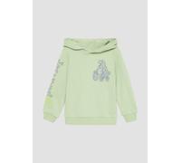 Kapuzen-Sweatshirt aus Baumwollmix mit Front- und Ärmelprint salbeigrün 116/122