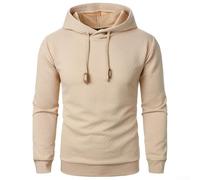 Kapuzen-Sweatshirt für Herren aus Jacquard-Stoff, langärmelig, Pullover-Stil für Frühling, Herbst, Winter (XL Khaki)