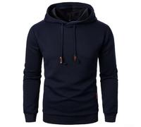 Kapuzen-Sweatshirt für Herren aus Jacquard-Stoff, langärmelig, Pullover-Stil für Frühling, Herbst, Winter (2XL Dunkelblau)