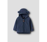 Kapuzenfleecejacke NAME IT "NBNMEEKO FLEECE JACKET MELANGE", Jungen, Gr. 68, blau (oceana), Web, Fleece, Obermaterial: 100% Polyester, unifarben, regular fit normal, Jacken, Fleece, Reißverschluss mit