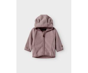 Kapuzenfleecejacke NAME IT "NBNMEEKO FLEECE JACKET MELANGE", Jungen, Gr. 80, rosa (woodrose), Web, Fleece, Obermaterial: 100% Polyester, unifarben, regular fit normal, Jacken, Fleece, Reißverschluss m