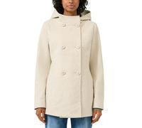 Kapuzenfleecejacke QS, Damen, Gr. XL (42), sanftes weiß, Fleece, Obermaterial: 100% Polyester. Futter: 100% Polyester, unifarben, tailliert ca. Mitte Oberschenkel, Rundhals, Jacken, mit doppelter Knop