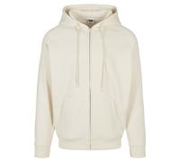 Urban Classics Herren Zip Hoody Kapuzenjacke mit Reißverschluss, Loose Fit, whitesand, S