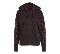 Kapuzensweatshirt ADIDAS SPORTSWEAR "SEASONAL ESSENTIALS 3-STREIFEN, ANIMALPRINT", Damen, Gr. XL, aurora coffee, multicolor, preloved braun, Obermaterial: 55% Baumwolle, 36% Polyester, 9% Viskose, nor