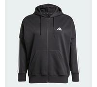 Adidas Kapuzenjacke Essentials 3‑Streifen Full-Zip Fleece Schwarz/Weiß Gr. 3X
