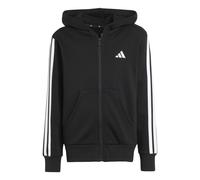 Kapuzensweatjacke ADIDAS SPORTSWEAR "ESSENTIALS KIDS", Mädchen, Gr. 152, schwarz-weiß (schwarz, weiß), Obermaterial: 55% Baumwolle, 36% Polyester, 9% Viskose, angesetztes Bündchen, Sweatjacken (765041