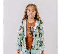 Kapuzenjacke Mint Kängurus & Koalas Allover-Print Bio-Baumwolle GOTS - Walkiddy 110