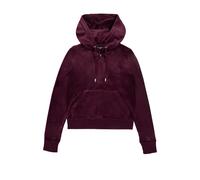 Kapuzennickijacke JUICY COUTURE "ROBERTSON HOODIE . Damen", Damen, Gr. XS, winetasting, 95% Polyester, 5% Elasthan, slim fit, Jacken, Trainingsjacke Damen, Sweatjacke mit Kapuze, Velour, mit Glitzer, 
