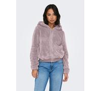 Kapuzenplüschjacke ONLY "ONLNEWANNA CONTACT SHERPA JKT OTW NOOS", Damen, Gr. XL, violet ice, Plüsch, Obermaterial: 100% Polyester, unifarben, regular fit normal, elastischer Bund, Jacken (36156522-XL)
