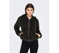 Kapuzenplüschjacke ONLY "ONLNEWANNA CONTACT SHERPA JKT OTW NOOS", Damen, Gr. XS, braun (chocolate torte), Plüsch, Obermaterial: 100% Polyester, unifarben, regular fit normal, elastischer Bund, Jacken