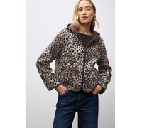 Street One Frauen Teddy-Jacke mit Leo-Muster in Beige, Gr: 42