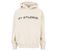 Kapuzenpullover 2Y STUDIOS "2Y Studios Herren Logo Oversize Hoodie", Herren, Gr. L, beige (sanftes weiß), 70% Baumwolle, 30% Polyester, mehrfarbig, oversize, ohne Ausschnitt, Pullover Kapuzenpullover 