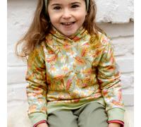 Kapuzenpullover Blätter-Design hell salbei-grün 110