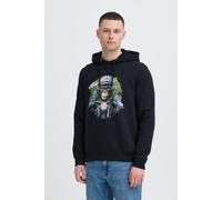 Kapuzenpullover BLEND "BHRona Animal print", Herren, Gr. L, schwarz, Sweatware, 55% Polyester, 45% Baumwolle, unifarben, normal normal, ohne Ausschnitt, Pullover Kapuzenpullover, Hoodie mit Animal Pri