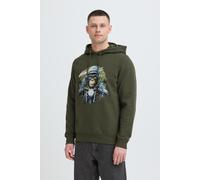 Kapuzenpullover BLEND "BHRona Animal print", Herren, Gr. S, forest night, Sweatware, 55% Polyester, 45% Baumwolle, unifarben, normal normal, ohne Ausschnitt, Pullover Kapuzenpullover, Hoodie mit Anima