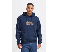 Kapuzenpullover BLEND "BHSweatshirt", Herren, Gr. L, blau (marineblaus), Sweatware, 55% Polyester, 45% Baumwolle, bedruckt, Basic, regular fit normal, ohne Ausschnitt, eingesetzt, Pullover Kapuzenpull