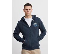 Kapuzensweatjacke BLEND "BHSweatshirt", Herren, Gr. M, blau (marineblaus), Sweatware, 100% Baumwolle, regular fit normal, ohne Ausschnitt, eingesetzt Rippbündchen, Sweatjacken, Stilvolle Kapuzensweatj