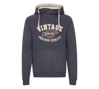 Blend Alejandro Herren Kapuzenpullover Hoodie Pullover Mit Kapuze Cross-Over-Kragen Und Fleece-Innenseite, Größe:L, Farbe:Navy (70230)