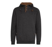 Kapuzenpullover BLEND "BHAlexo", Herren, Gr. S, charcoal, Sweatware, 60% Baumwolle, 40% Polyester, unifarben, regular fit, ohne Ausschnitt, eingesetzt, Pullover, Kapuzenpullover mit Knopfverschluss am