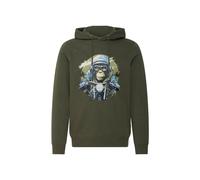 Kapuzenpullover BLEND "BHRona Animal print", Herren, Gr. L, forest night, Sweatware, 55% Polyester, 45% Baumwolle, unifarben, normal normal, ohne Ausschnitt, Pullover Kapuzenpullover, Hoodie mit Anima