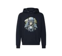 Kapuzenpullover BLEND "BHRona Animal print", Herren, Gr. M, schwarz, Sweatware, 55% Polyester, 45% Baumwolle, unifarben, normal normal, ohne Ausschnitt, Pullover Kapuzenpullover, Hoodie mit Animal Pri