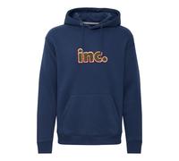 Kapuzenpullover BLEND "BHSweatshirt", Herren, Gr. L, blau (marineblaus), Sweatware, 55% Polyester, 45% Baumwolle, bedruckt, Basic, regular fit normal, ohne Ausschnitt, eingesetzt, Pullover Kapuzenpull