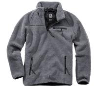 Kapuzenpullover BRANDIT "Brandit Herren Teddyfleece Troyer", Damen, Gr. 3XL, anthrazit, 100% Polyester, unifarben, normal, amerikanischer Ausschnitt, Pullover Kapuzenpullover (37940100-XXXL) anthrazit