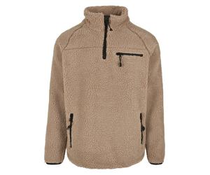 Kapuzenpullover BRANDIT "Brandit Herren Teddyfleece Troyer", Damen, Gr. 3XL, camel, 100% Polyester, unifarben, normal, amerikanischer Ausschnitt, Pullover Kapuzenpullover (85159359-XXXL) camel