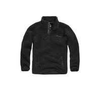 Kapuzenpullover BRANDIT "Brandit Herren Teddyfleece Troyer", Damen, Gr. 5XL, schwarz, 100% Polyester, unifarben, normal, amerikanischer Ausschnitt, Pullover Kapuzenpullover (19003656-5XL) schwarz