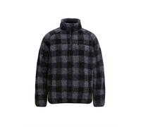 Kapuzenpullover BRANDIT "Brandit Herren Teddyfleece Troyer", Damen, Gr. M, schwarz (schwarz, grau), 100% Polyester, unifarben, normal, amerikanischer Ausschnitt, Pullover Kapuzenpullover (75076140-M)