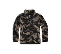Kapuzenpullover BRANDIT "Brandit Herren Teddyfleece Troyer", Damen, Gr. S, schwarzcamouflage, 100% Polyester, unifarben, normal, amerikanischer Ausschnitt, Pullover Kapuzenpullover (11102019-S) schwar