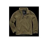Kapuzenpullover BRANDIT "Brandit Herren Teddyfleece Troyer", Damen, Gr. XL, olive, 100% Polyester, unifarben, normal, amerikanischer Ausschnitt, Pullover Kapuzenpullover (13176066-XL) olive