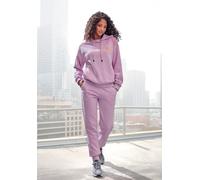 Kapuzenpullover BUFFALO, Damen, Gr. 32/34, pink, Sweatware, Obermaterial: 60% Baumwolle, 40% Polyester. Kapuzenfutter: 60% Baumwolle, 40% Polyester, unifarben, bestickt, casual, bequem hüftlang, Rundh