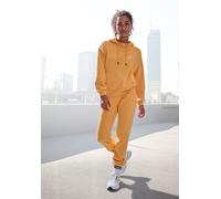 Kapuzenpullover BUFFALO, Damen, Gr. 48/50, orange, Sweatware, Obermaterial: 60% Baumwolle, 40% Polyester. Kapuzenfutter: 60% Baumwolle, 40% Polyester, unifarben, bestickt, casual, bequem hüftlang, Run