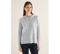 Kapuzenpullover CECIL, Damen, Gr. XL (44), luna grau melange, Web, 41% Baumwolle, 34% Polyacryl, 22% metallisierte Fasern, 3% Nylon, unifarben, comfort fit normal, ohne Ausschnitt, Rippbündchen, Pullo