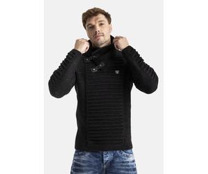 Kapuzenpullover CIPO & BAXX, Herren, Gr. L, schwarz, Strick, Obermaterial: 100% Polyacryl, unifarben, regular fit, Pullover Kapuzenpullover (99950617-L) schwarz