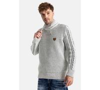 Kapuzenpullover CIPO & BAXX, Herren, Gr. S, grau, Strick, Obermaterial: 100% Polyacryl, regular fit, Pullover Kapuzenpullover (17583946-S) grau