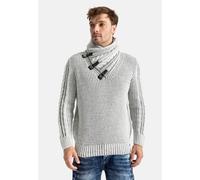 Kapuzenpullover CIPO & BAXX, Herren, Gr. XXL, grau, Strick, Obermaterial: 100% Polyacryl, unifarben, regular fit, Rundhals, Pullover Kapuzenpullover (16573439-XXL) grau