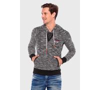 Kapuzenpullover CIPO & BAXX "Sweatshirt", Herren, Gr. S, grau (anthrazit), 100% Baumwolle, meliert, regular fit, Pullover Kapuzenpullover, mit melierten Design (61391623-S) anthrazit