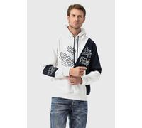 Kapuzenpullover CIPO & BAXX "Sweatshirts", Herren, Gr. L, beige (ecru), 70% Baumwolle, 30% Polyester, gemustert, regular fit, Pullover Kapuzenpullover, im Kontrastdesign (55336833-L) ecru