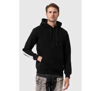 Kapuzenpullover CIPO & BAXX "Sweatshirts", Herren, Gr. L, schwarz, 70% Baumwolle, 30% Polyester, bedruckt, regular fit, Pullover Kapuzenpullover, mit Statement Ärmel-Print (41893768-L) schwarz