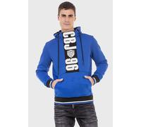 Kapuzenpullover CIPO & BAXX "Sweatshirts", Herren, Gr. M, blau (saxeblau), Jersey, 70% Baumwolle, 30% Polyester, bedruckt, regular fit, Pullover Kapuzenpullover, mit Markenprint (60541757-M) saxeblau