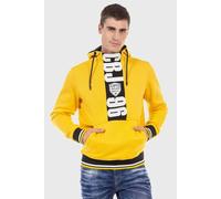 Kapuzenpullover CIPO & BAXX "Sweatshirts", Herren, Gr. M, gelb, Jersey, 70% Baumwolle, 30% Polyester, bedruckt, regular fit, Pullover Kapuzenpullover, mit Markenprint (10356937-M) gelb