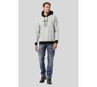 Kapuzenpullover CIPO & BAXX "Sweatshirts", Herren, Gr. XXL, grau, 70% Baumwolle, 30% Polyester, regular fit, Pullover Kapuzenpullover, im Kontrast-Look (75484927-XXL) grau