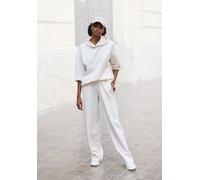 Kapuzenpullover COPENHAGEN STUDIOS, Damen, Gr. 40/42, weiß (wollweiß), Sweatware, Obermaterial: 54% Modal, 40% Polyester, 6% Elasthan, unifarben, bequem hüftbedeckend, Bündchen, Pullover Kapuzenpullov