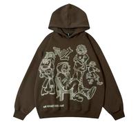 Kapuzenpullover Damen Aesthetic - Hoodie Damen Oversize Sweatshirt mit Kapuze Personalisiert Cartoon Bedruckt Oversized Pullover Y2K Hoody Unisex Kawaii Vintage Hoodies für Frauen Teenager Mädchen