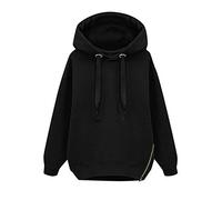Kapuzenpullover Damen Fleece Gefüttert, Sport Hoodie Damen Zipper Schlitz,Sweatshirt Damen mit Kapuze Pullover Winter Hooded Sweater Sweatpullover Kapuzenpulli Hoodies für Frauen Teenager Mädchen