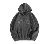 Kapuzenpullover Damen NEW YORK, Hoodie Damen Oversize,Sweatshirt Damen mit Kapuze Tasche Oversized Pullover Briefdruck Hooded Sweater Sweatpullover Kapuzenpulli Hoodies für Frauen Teenager Mädchen